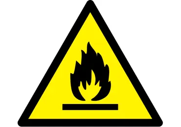 Warnkennzeichnung – Polycarbonat , Warnung vor Brandgefahr