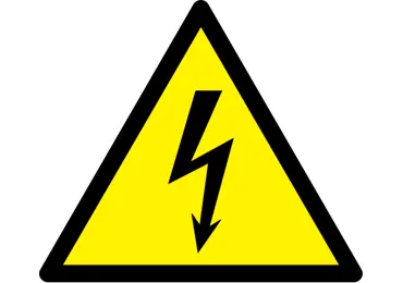 Warnkennzeichnung –  Polycarbonat, Warnung vor elektrischer Spannung