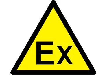 Warnkennzeichnung – Polycarbonat, Warnung vor explosionsfähiger Atmosphäre