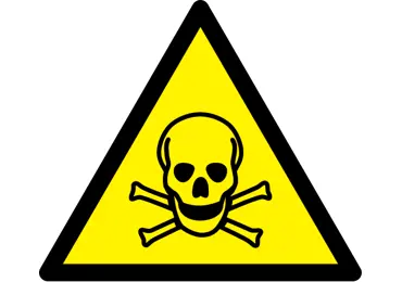 Warnkennzeichnung – Polycarbonat , Warnung vor giftigen Stoffen
