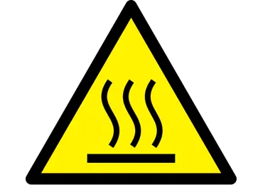 Warnkennzeichnung – Polycarbonat, Warnung vor heißer Oberfläche