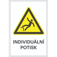 Warnkennzeichnung, Sturzgefahr, individueller Text – Aluminium-Kompositwerkstoff, 300×450 mm