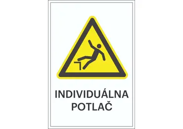 Warnkennzeichnung – Sturzgefahr + individueller Text