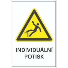 Warnkennzeichnung, Sturzgefahr, mit Möglichkeit des individuellen Textes – Folie, 100×150 mm
