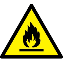 Warnkennzeichnung, Warnung vor Brandgefahr – Aluminium-Kompositwerkstoff, 100×87 mm