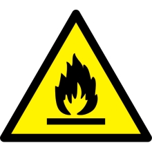 Warnkennzeichnung, Warnung vor Brandgefahr – Aluminium-Kompositwerkstoff, 400×347 mm