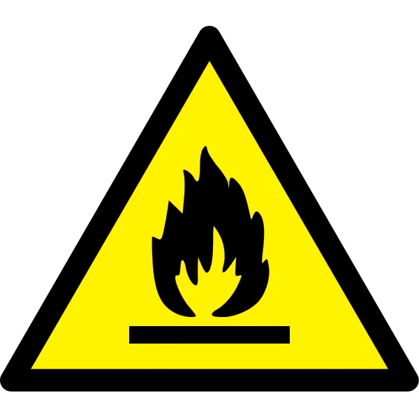 Warnkennzeichnung, Warnung vor Brandgefahr – Aluminium-Kompositwerkstoff, 600×520 mm