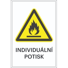 Warnkennzeichnung, Warnung vor Brandgefahr, individueller Text – Aluminium-Kompositwerkstoff, 400×600 mm