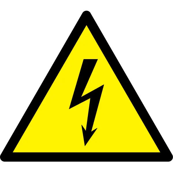 Warnkennzeichnung, Warnung vor elektrischer Spannung – Folie, 75×65 mm