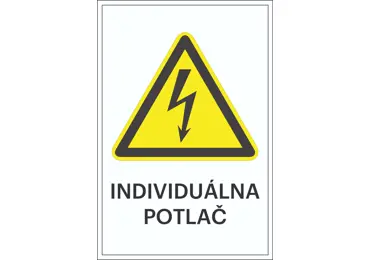 Warnkennzeichnung – Warnung vor elektrischer Spannung + individueller Text