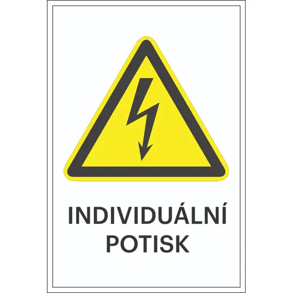 Warnkennzeichnung, Warnung vor elektrischer Spannung, individueller Text – Kunststoff, 300×450 mm