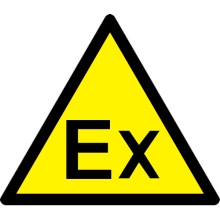 Warnkennzeichnung, Warnung vor explosionsfähiger Atmosphäre – Aluminium-Kompositwerkstoff, 400×347 mm