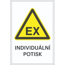 Warnkennzeichnung, Warnung vor explosionsfähiger Atmosphäre, individueller Text – Aluminium-Kompositwerkstoff, 300×450 mm