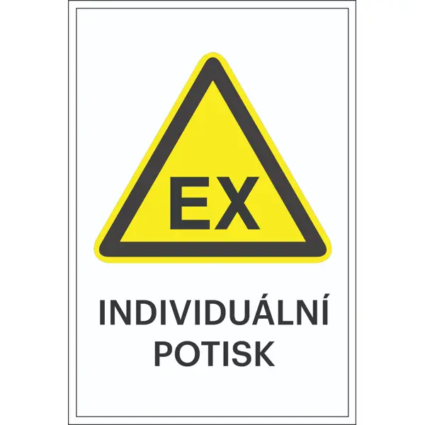 Warnkennzeichnung, Warnung vor explosionsfähiger Atmosphäre, individueller Text – Aluminium-Kompositwerkstoff, 300×450 mm