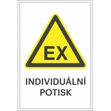 Warnkennzeichnung, Warnung vor explosionsfähiger Atmosphäre, individueller Text – Aluminium-Kompositwerkstoff, 400×600 mm