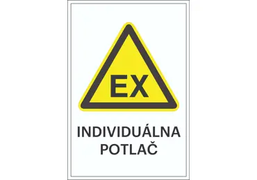 Warnkennzeichnung – Warnung vor explosionsfähiger Atmosphäre + individueller Text