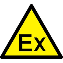 Warnkennzeichnung, Warnung vor explosionsfähiger Atmosphäre – Kunststoff, 200×173 mm
