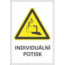 Warnkennzeichnung, Warnung vor Gefahren beim Batterieladen, individueller Text – Aluminium-Kompositwerkstoff, 400×600 mm