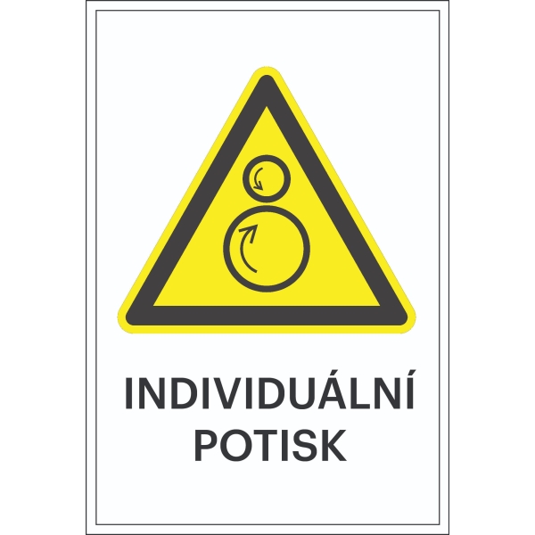 Warnkennzeichnung, Warnung vor gegensätzlichen Rollen, mit Möglichkeit des individuellen Textes – Folie, 100×150 mm