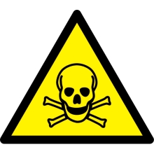 Warnkennzeichnung, Warnung vor giftigen Stoffen – Aluminium-Kompositwerkstoff, 400×347 mm