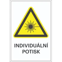 Warnkennzeichnung, Warnung vor Laserstrahlen, individueller Text – Aluminium-Kompositwerkstoff, 400×600 mm