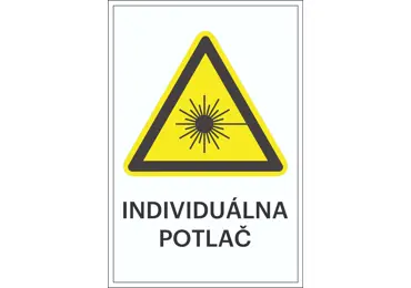 Warnkennzeichnung – Warnung vor Laserstrahlen + individueller Text