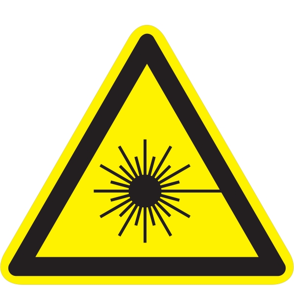 Warnkennzeichnung, Warnung vor Laserstrahlen – Polycarbonat , 600×520 mm
