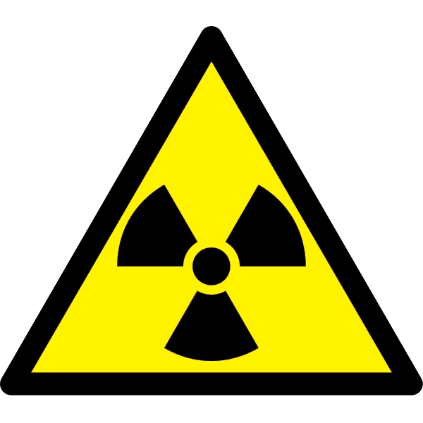 Warnkennzeichnung, Warnung vor radioaktiven Stoffen – Aluminium-Kompositwerkstoff, 100×87 mm