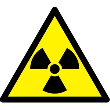 Warnkennzeichnung, Warnung vor radioaktiven Stoffen – Aluminium-Kompositwerkstoff, 200×173 mm