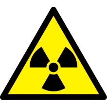 Warnkennzeichnung, Warnung vor radioaktiven Stoffen – Aluminium-Kompositwerkstoff, 400×347 mm