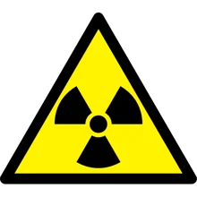 Warnkennzeichnung, Warnung vor radioaktiven Stoffen – Aluminium-Kompositwerkstoff, 600×520 mm