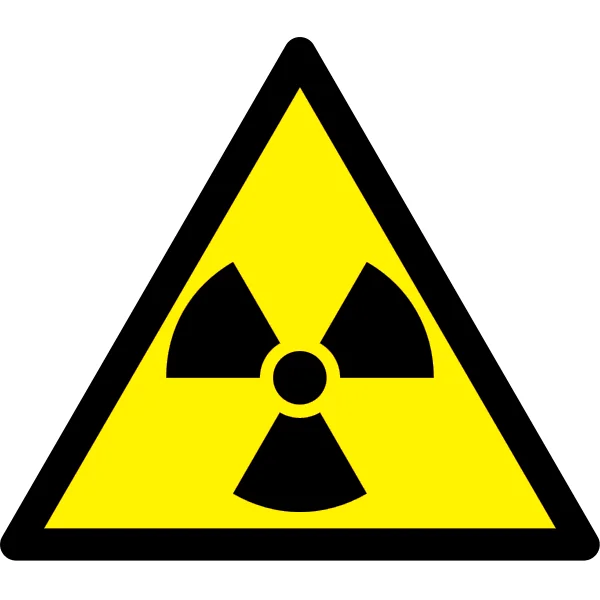 Warnkennzeichnung, Warnung vor radioaktiven Stoffen – Aluminium-Kompositwerkstoff, 600×520 mm
