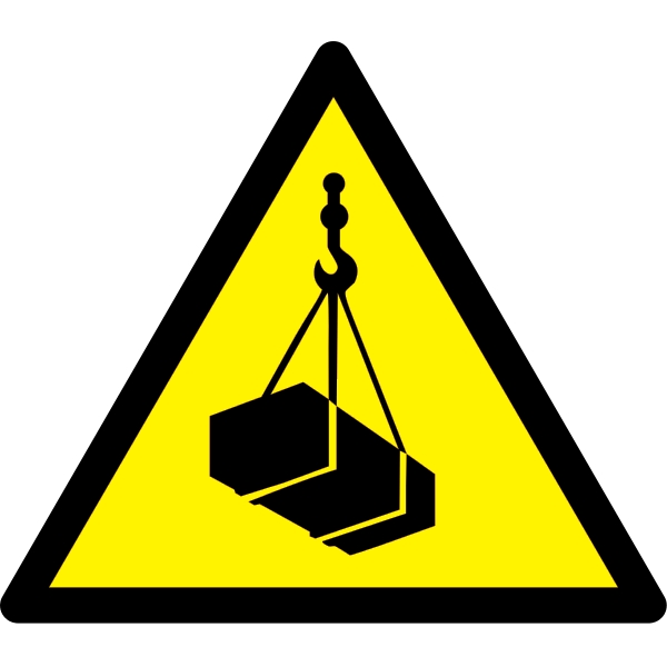 Warnkennzeichnung, Warnung vor schwebender Last – Aluminium-Kompositwerkstoff, 200×173 mm