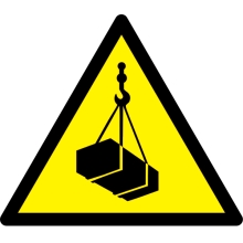 Warnkennzeichnung, Warnung vor schwebender Last – Polycarbonat, 600×520 mm