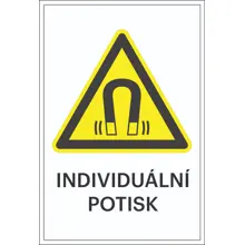 Warnkennzeichnung, Warnung vor starkem Magnet, individueller Text – Aluminium-Kompositwerkstoff, 400×600 mm