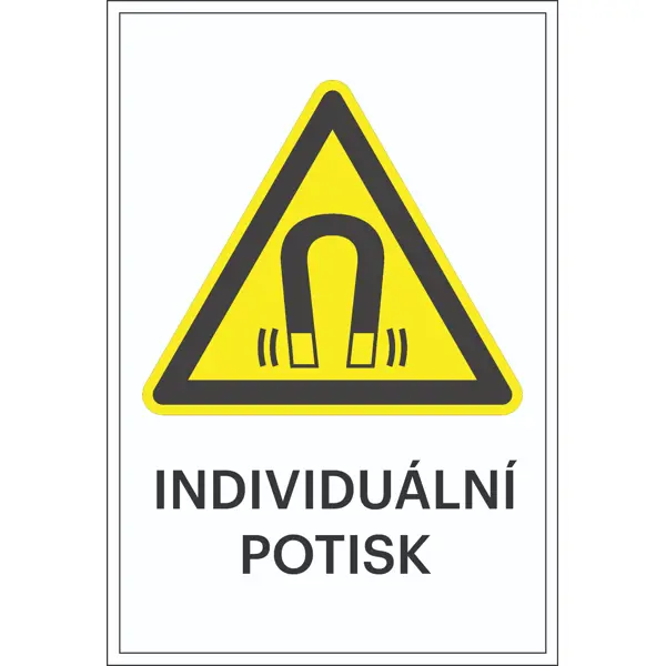 Warnkennzeichnung, Warnung vor starkem Magnet, individueller Text – Aluminium-Kompositwerkstoff, 400×600 mm