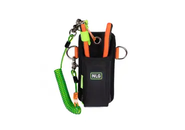 Werkzeugetui NLG mit Horn und Tragfähigkeit 5 kg – Nylon, grün-schwarz, 220×100×50 mm