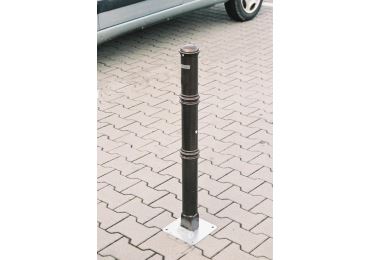 Zierpfosten ANTIK – Metall, schwarz-kupferrot, 900 mm, fest mit Platte