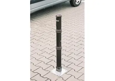 Zierpfosten ANTIK – Metall, schwarz-kupferrot, 900 mm, fest mit Platte