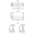 Zweiseitige Betonschutzplanke TYP100, verkürzt –Mittelstück, 2000×695×1000 mm
