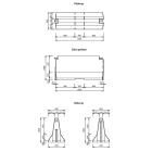 Zweiseitige Betonschutzplanke TYP100, verkürzt –Mittelstück, 2000×695×1000mm