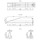Zweiseitige Betonschutzplanke TYP80 – rechtes Endstück, 4000×695×800mm
